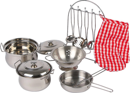 Set of cookware and kitchen utensils